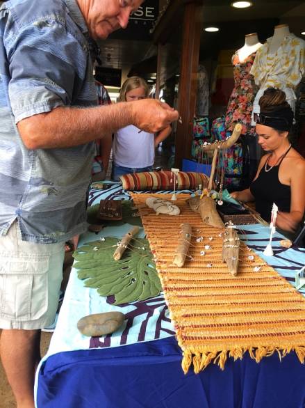 Local Aritisan Displays her wearable art work at The Village Market in Poipu poipu_shopping_village_the_village_market_local_gifts_local_artisans