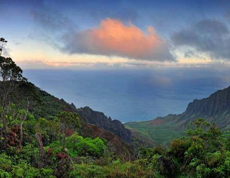 Kauai mountains and ocean