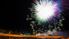 A New Years Eve fireworks display above Poipu Beach in Hawai'i